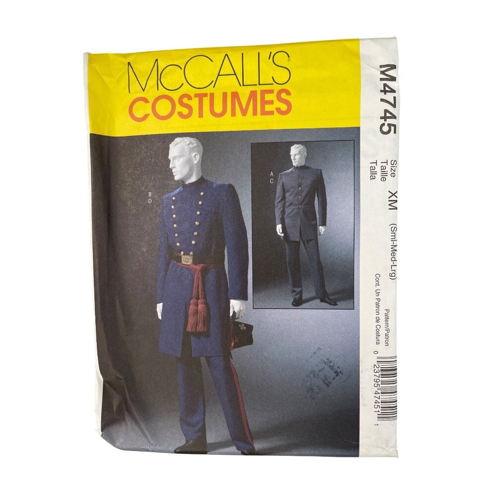 McCalls M4745 Pattern Size S-L Civil War Uniform Historical Jacket Pant UNCUT